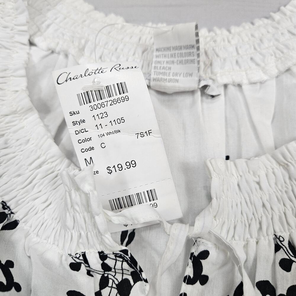 Y2k Charlotte Russe Babydoll Top Deadstock NWT - Medium - Picture 3 of 6